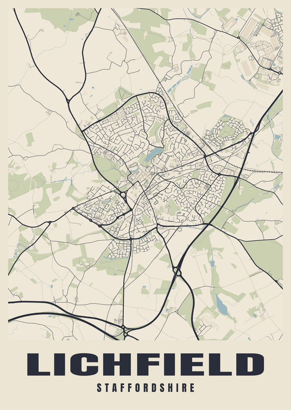 Lichfield Street Map Poster