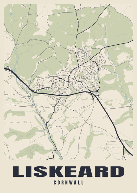 Liskeard Street Map Poster