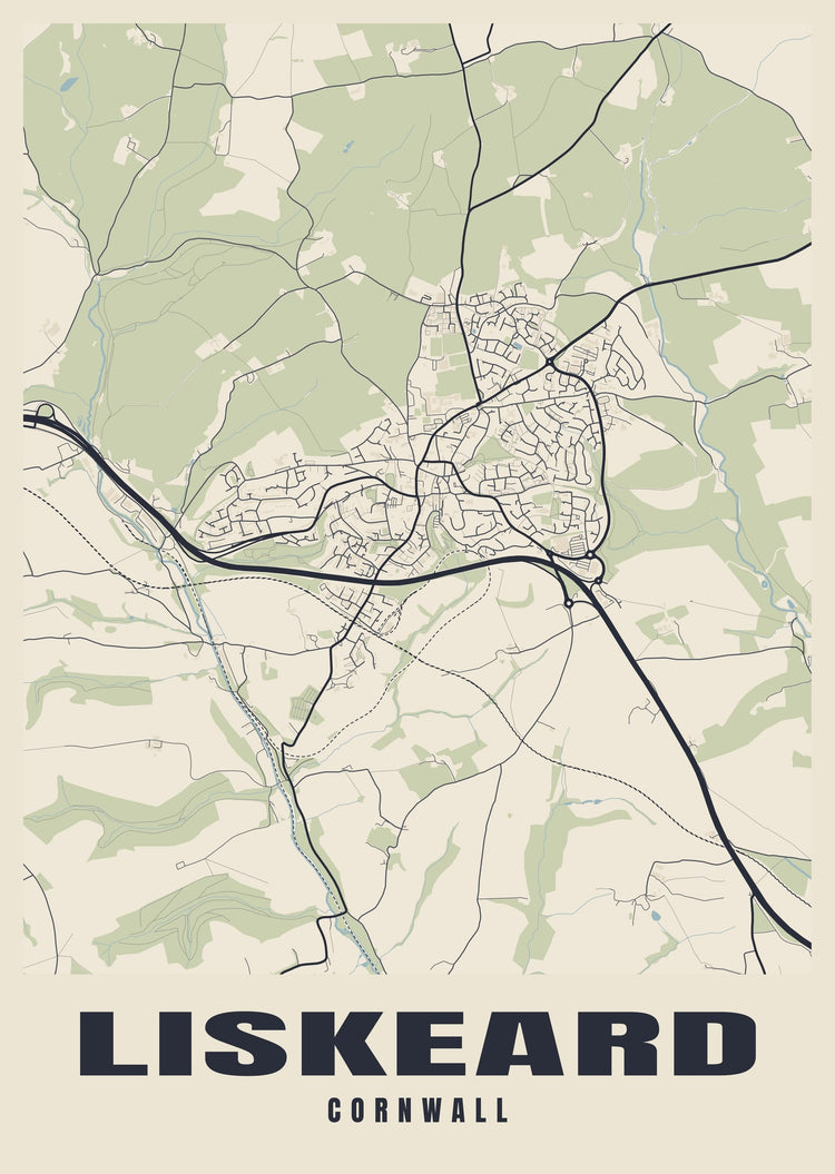 Liskeard Street Map Poster