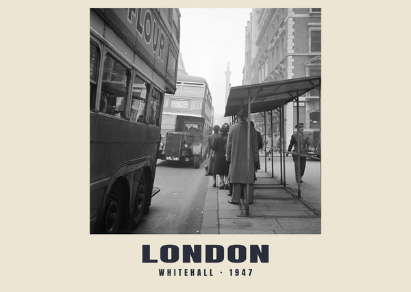 Whitehall, London — 1947 · Wydruk historycznej fotografii