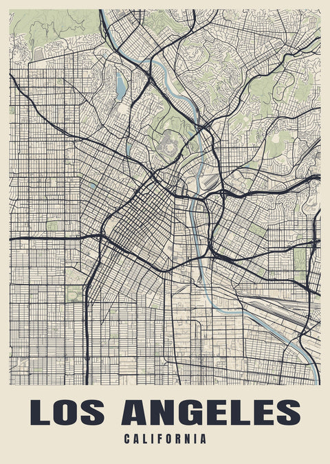Los Angeles Street Map Poster