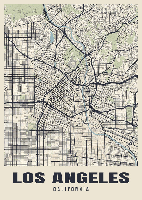 Los Angeles Street Map Poster