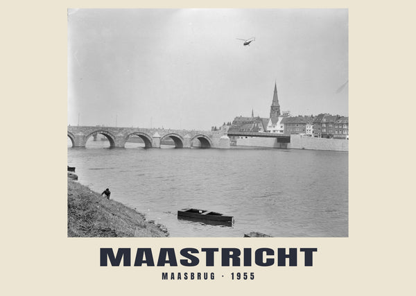 Maasbrug, Maastricht — 1955 · Wydruk historycznej fotografii