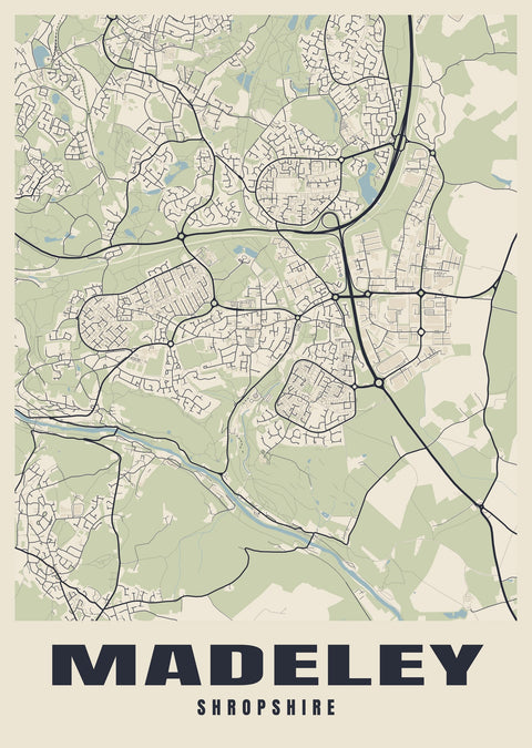 Madeley Street Map Poster