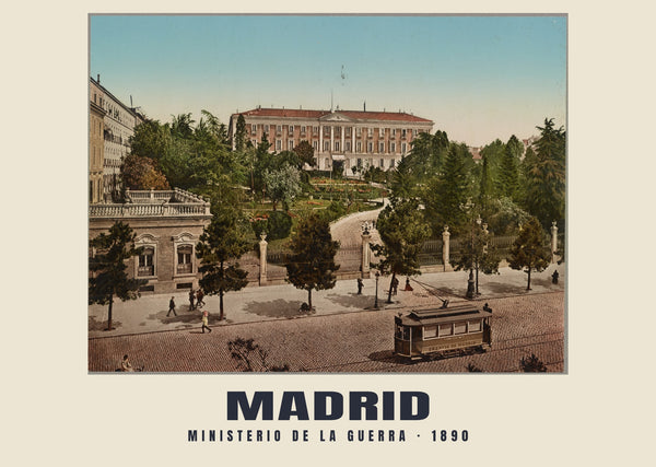 Ministerio de la Guerra, Madrid — 1890 · Lámina de fotocromo antiguo