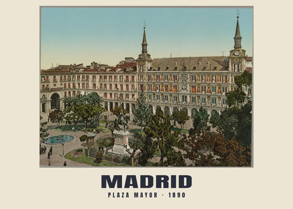 Plaza Mayor, Madrid — 1890 · Historische fotochroomprint