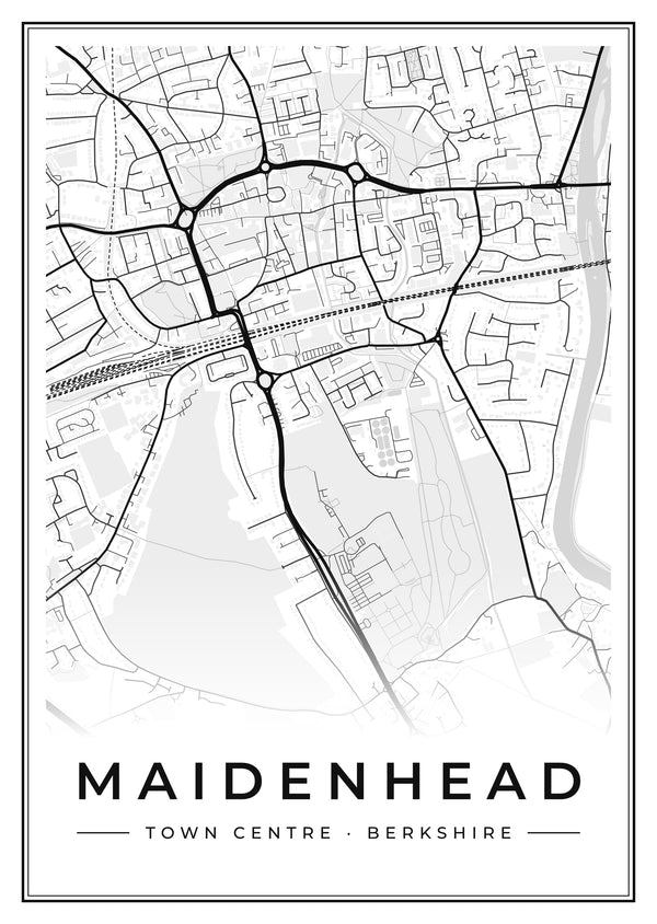 Maidenhead Town Centre Street Map Poster