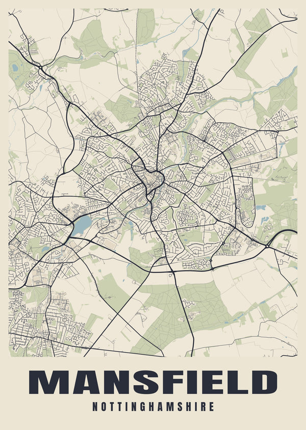 Mansfield Street Map Poster