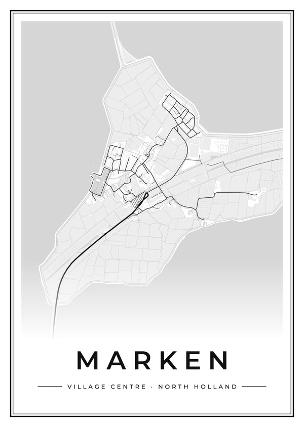 Marken Village Centre Street Map Poster