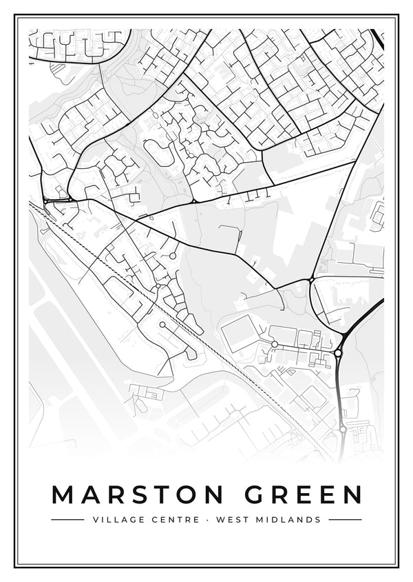 Marston Green Village Centre Street Map Poster
