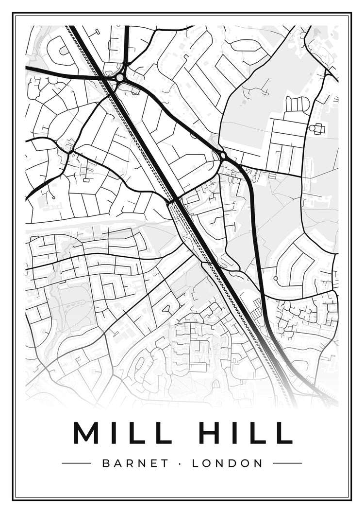 Mill Hill Street Map Poster