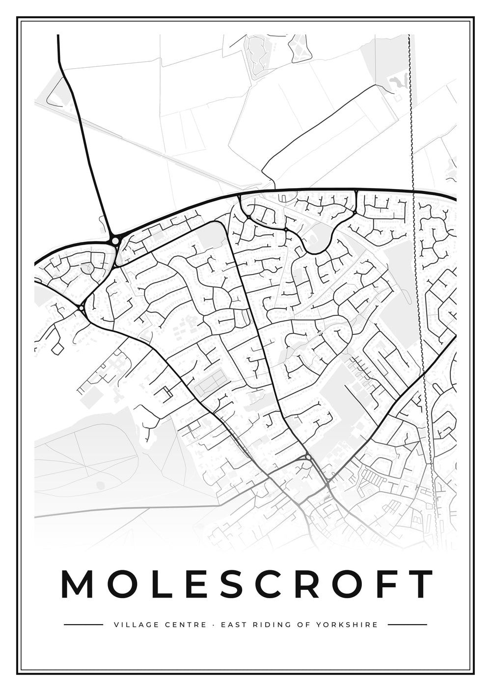Molescroft Village Centre Street Map Poster