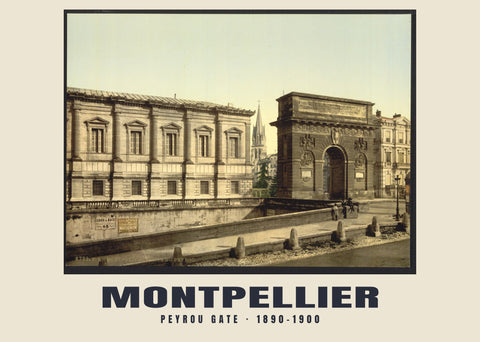 Porta del Peyrou, Montpellier — 1890–1900 · Stampa fotocromatica d’epoca