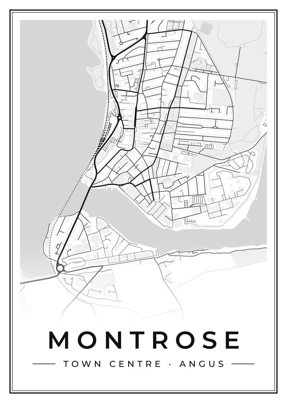 Montrose Town Centre Street Map Poster
