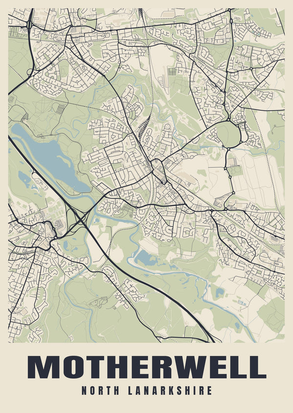 Motherwell Street Map Poster
