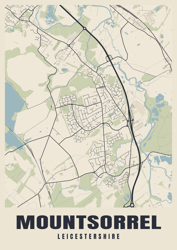 Mountsorrel Street Map Poster