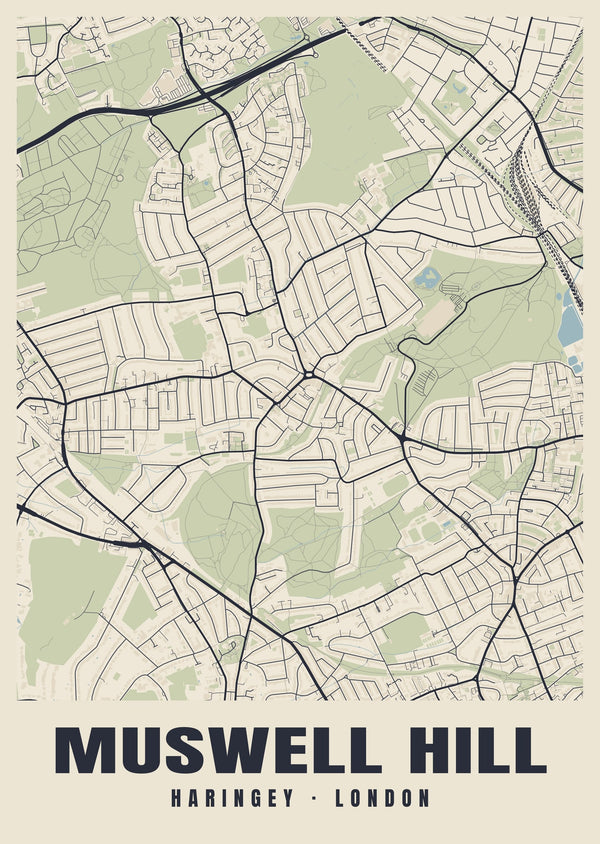 Muswell Hill Heritage Street Map Poster