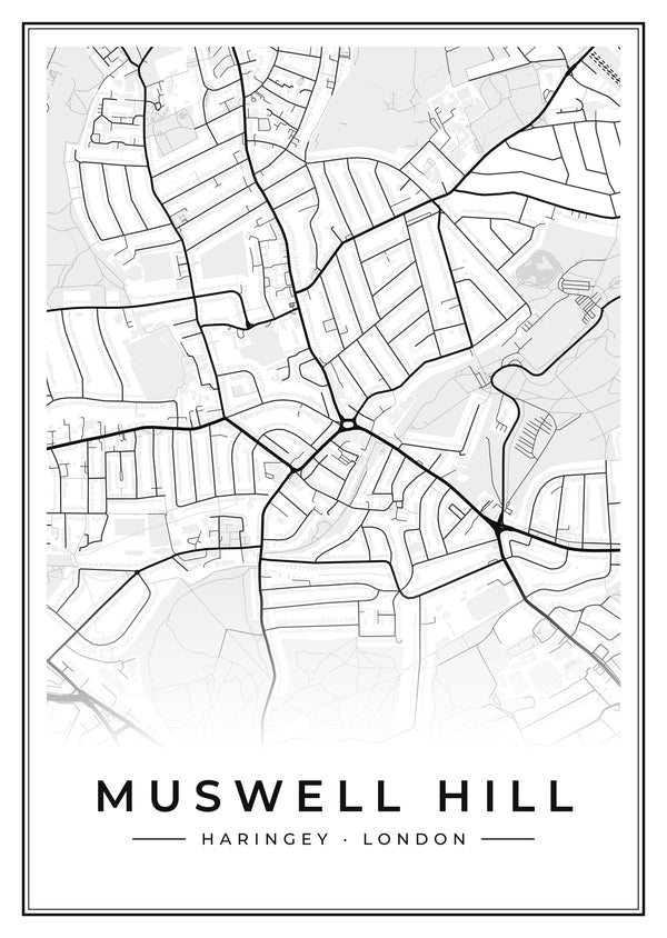 Muswell Hill Street Map Poster