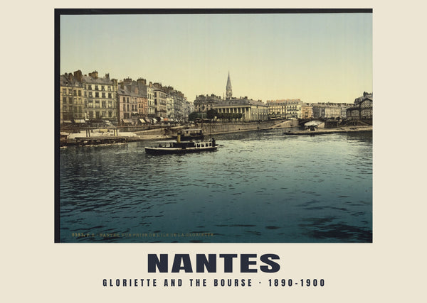 Gloriette e la Borsa, Nantes — 1890–1900 · Stampa di fotocromo d’epoca