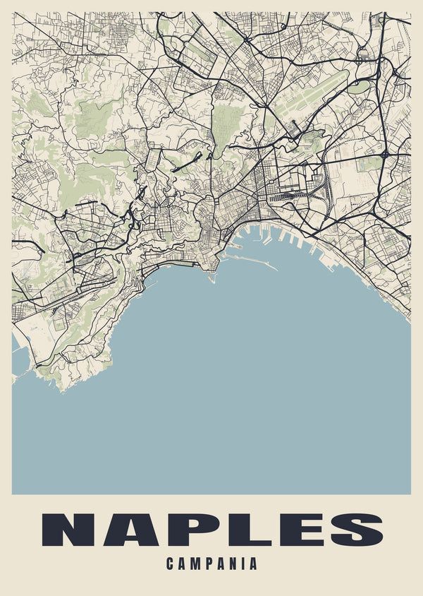 Naples Street Map Poster
