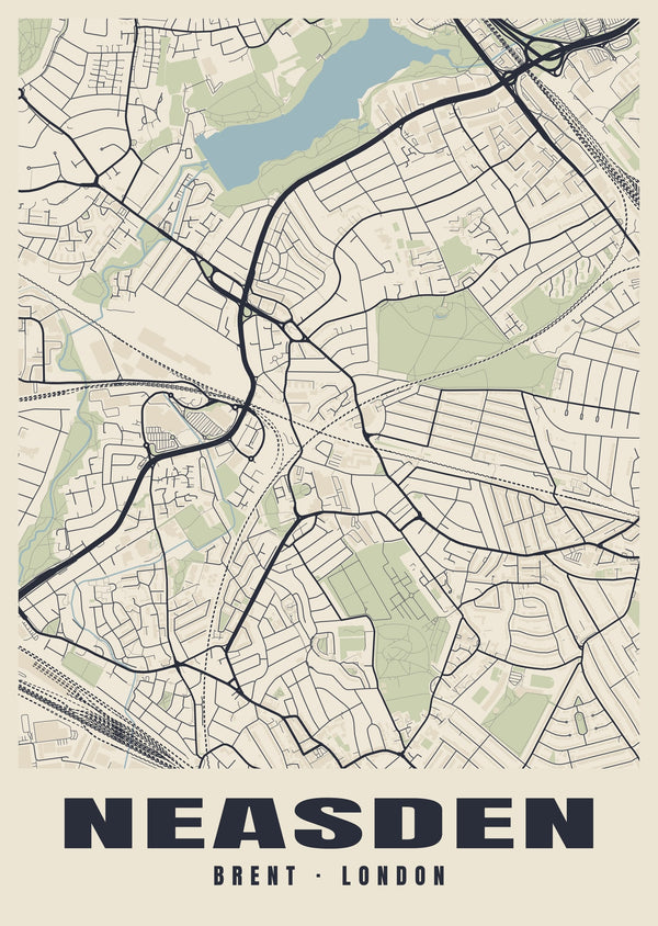 Neasden Heritage Street Map Poster