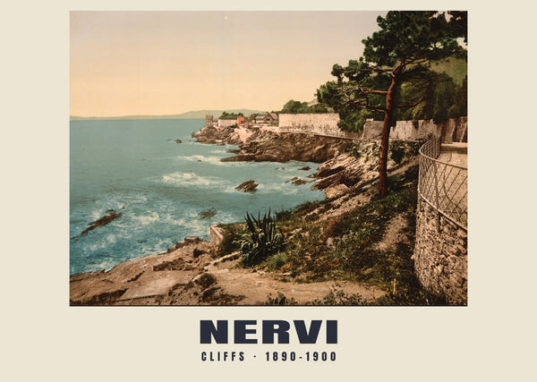 Cliffs, Nervi — 1890–1900 · Vintage photochrom print