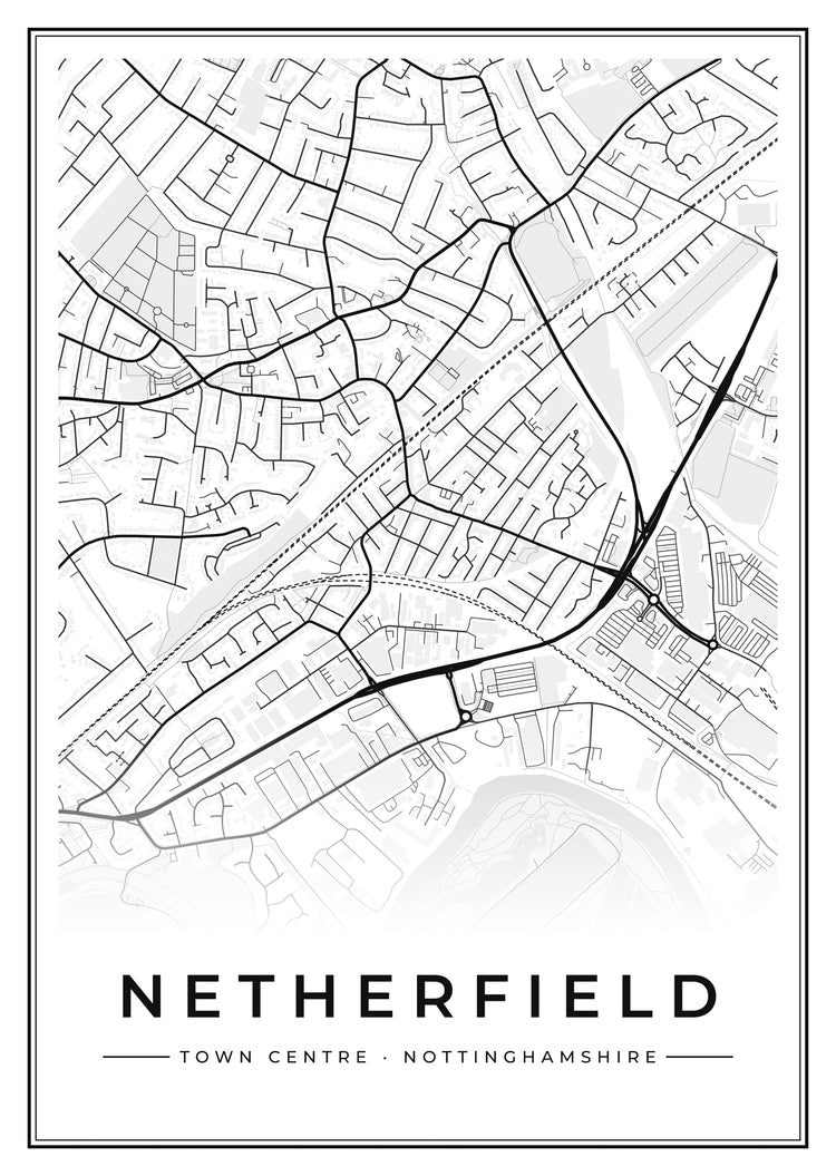Netherfield Town Centre Street Map Poster