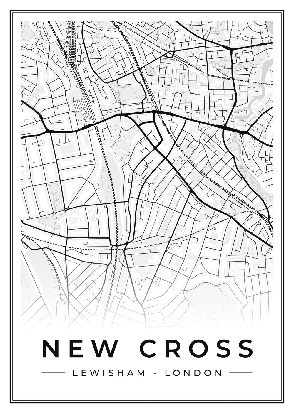 New Cross Street Map Poster
