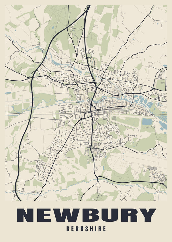 Newbury Street Map Poster
