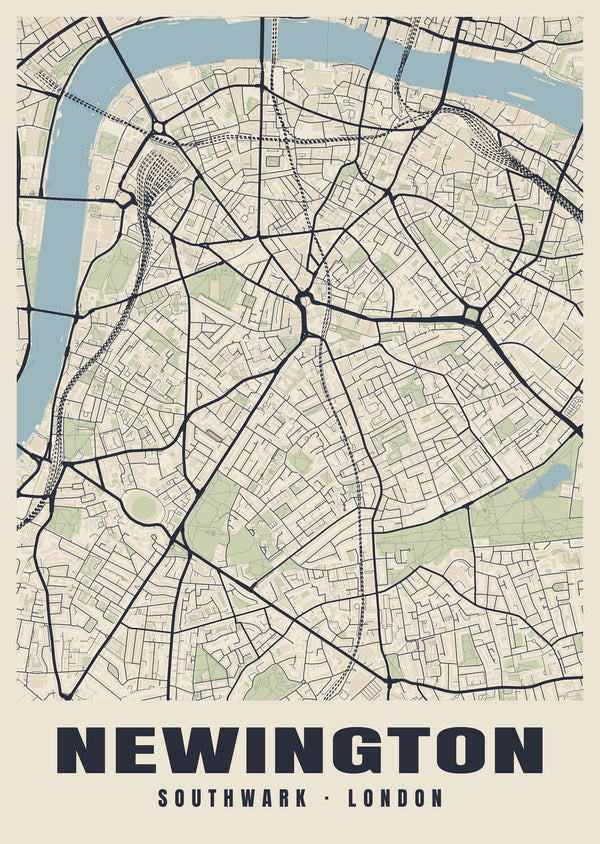 Newington Heritage Street Map Poster