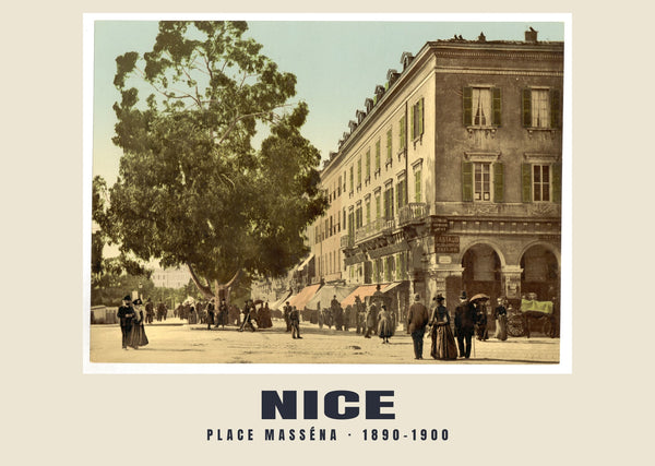 Place Masséna, Nice — 1890–1900 · Vintage photochrom print