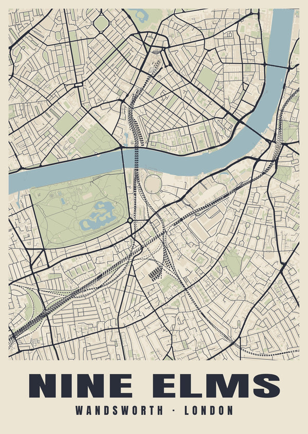 Nine Elms Heritage Street Map Poster