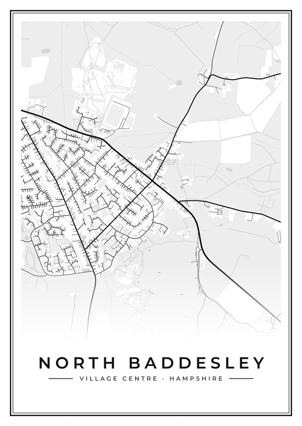 North Baddesley Village Centre Street Map Poster