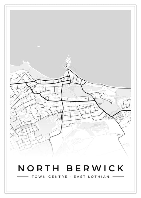 North Berwick Town Centre Street Map Poster