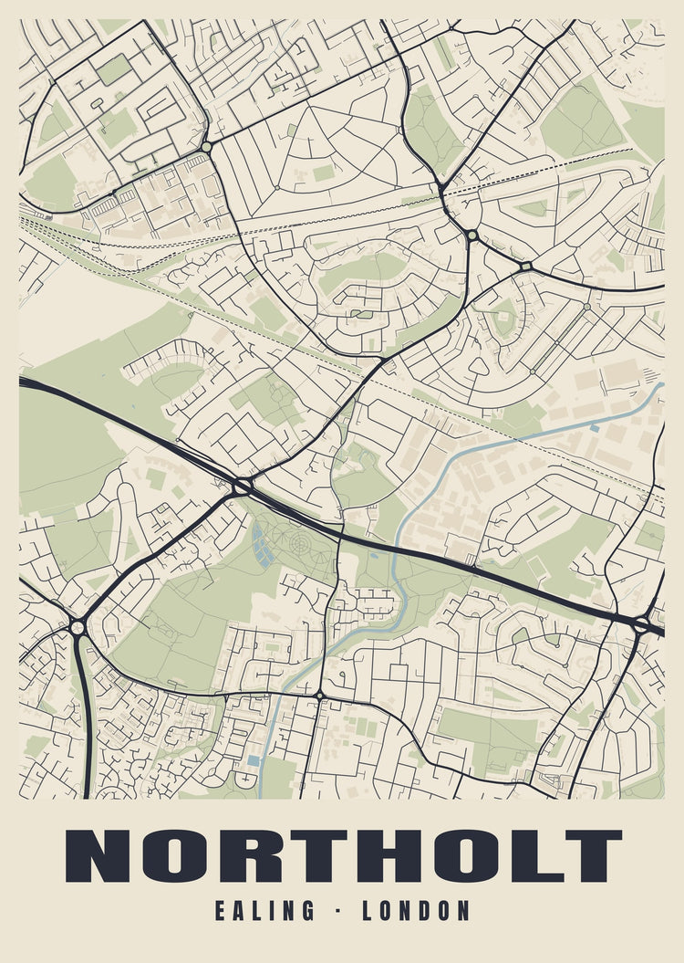 Northolt Heritage Street Map Poster
