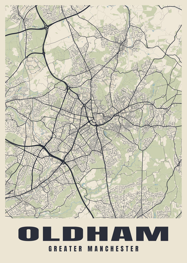 Oldham Street Map Poster