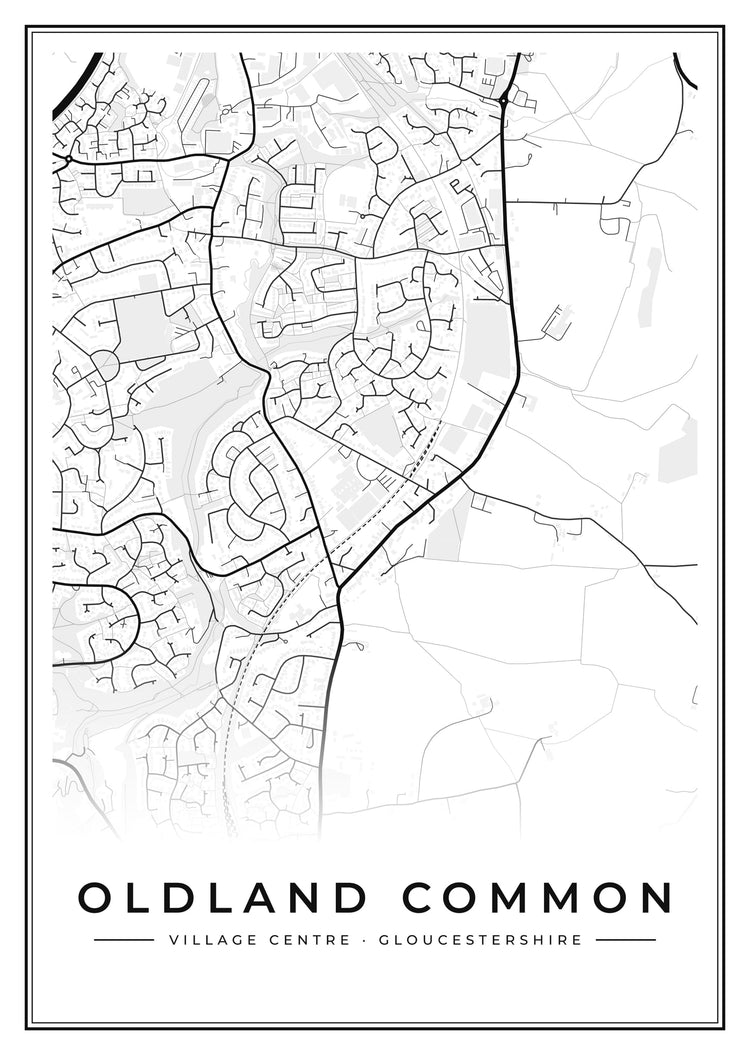Oldland Common Village Centre Street Map Poster