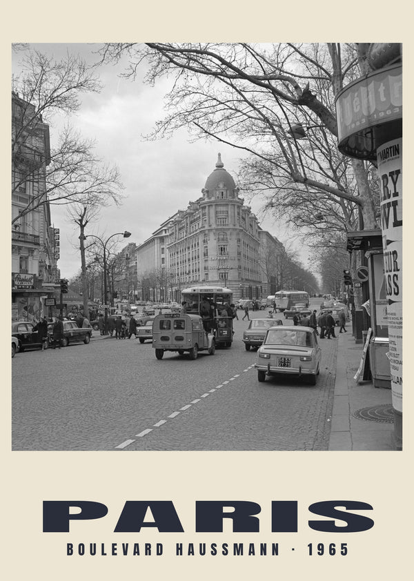 Boulevard Haussmann, Paris — 1965 · Stampa fotografica storica