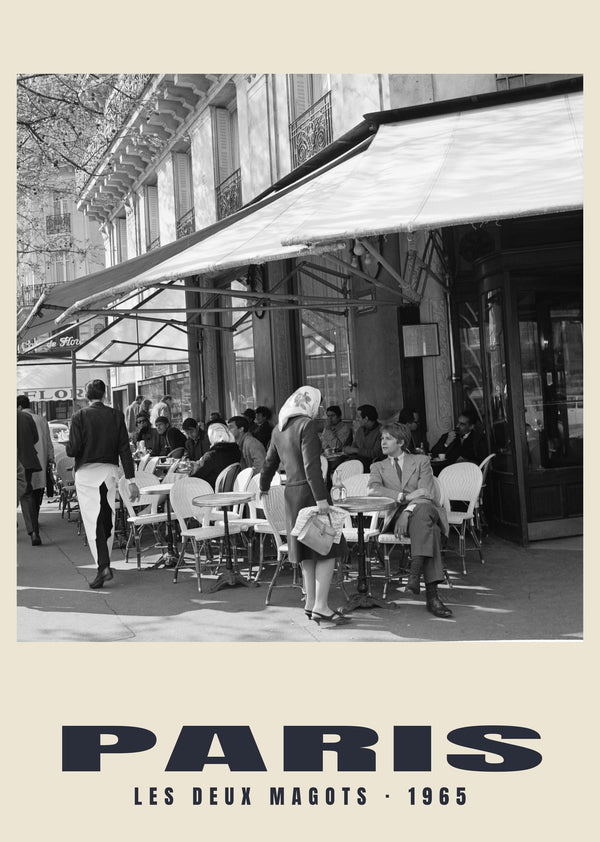 Les Deux Magots, Paris — 1965 · Historische fotoprint