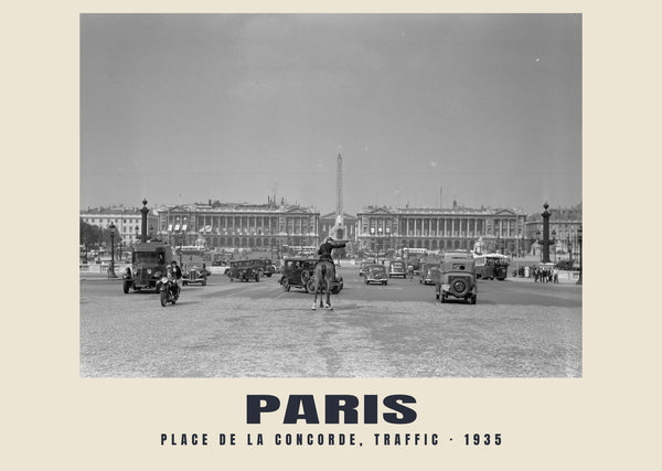 Traffico in place de la Concorde, Parigi — 1935 · Stampa fotografica storica