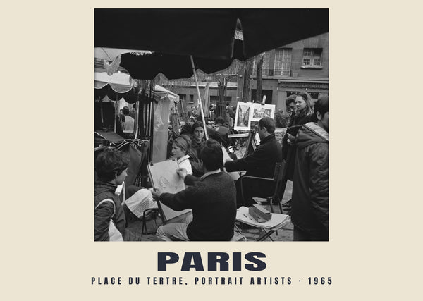 Place du Tertre, portraitistes, Paris — 1965 · Tirage photographique historique