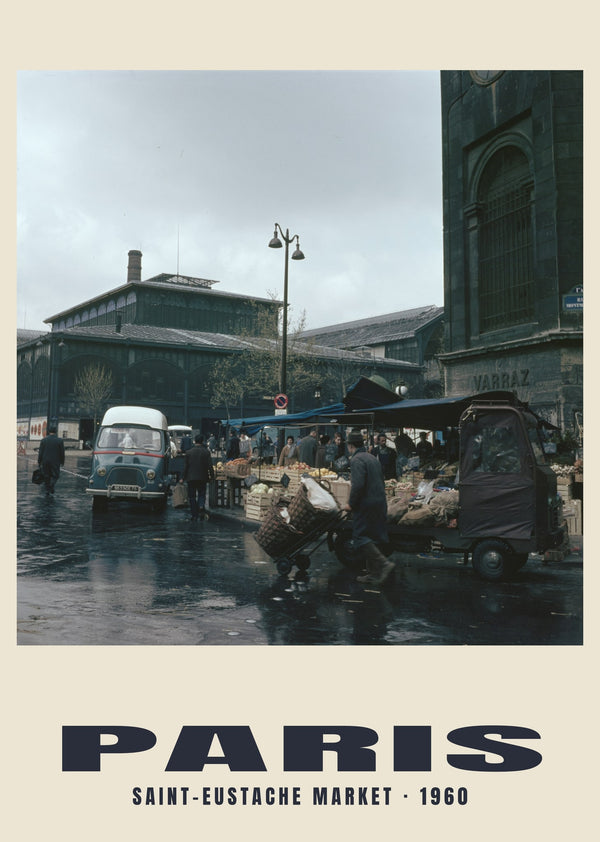 Saint-Eustache-markt, Parijs — 1960 · Historische fotoprint