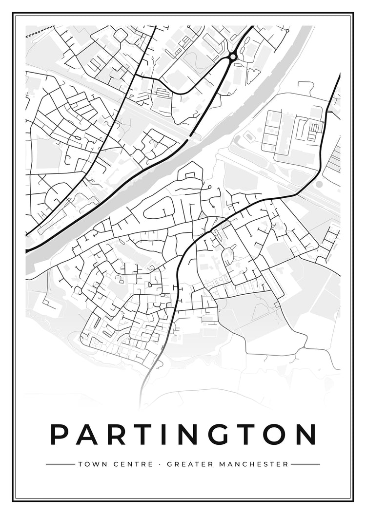 Partington Town Centre Street Map Poster