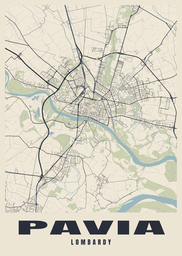 Pavia Street Map Poster