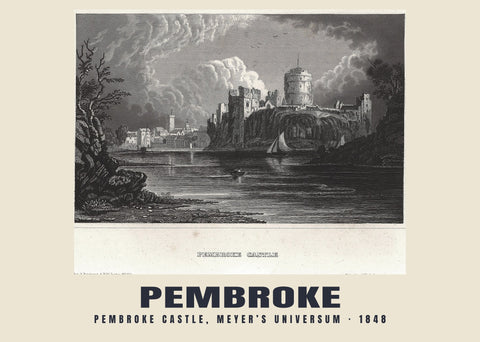 Zamek Pembroke, Meyer’s Universum — 1848 · Reprodukcja historycznej ryciny