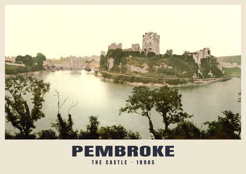 Zamek w Pembroke, ok. 1890–1900, druk historyczny