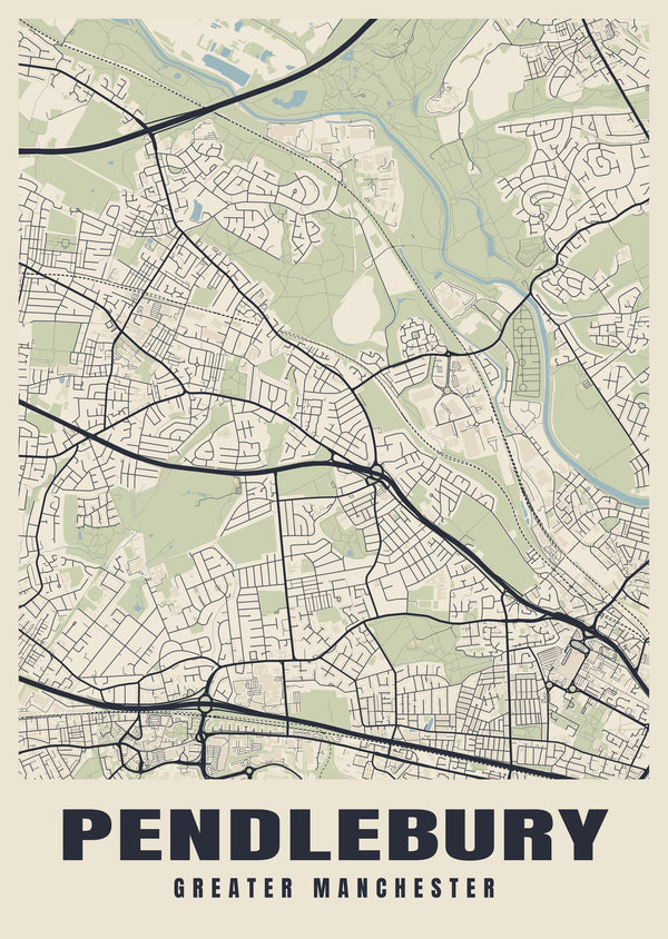 Pendlebury Street Map Poster
