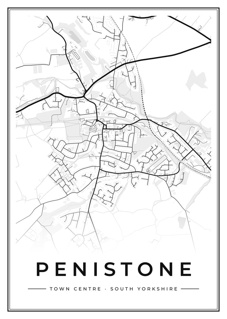 Penistone Town Centre Street Map Poster