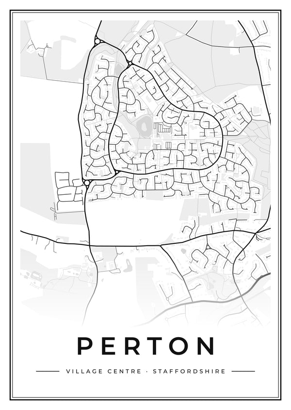 Perton Village Centre Street Map Poster
