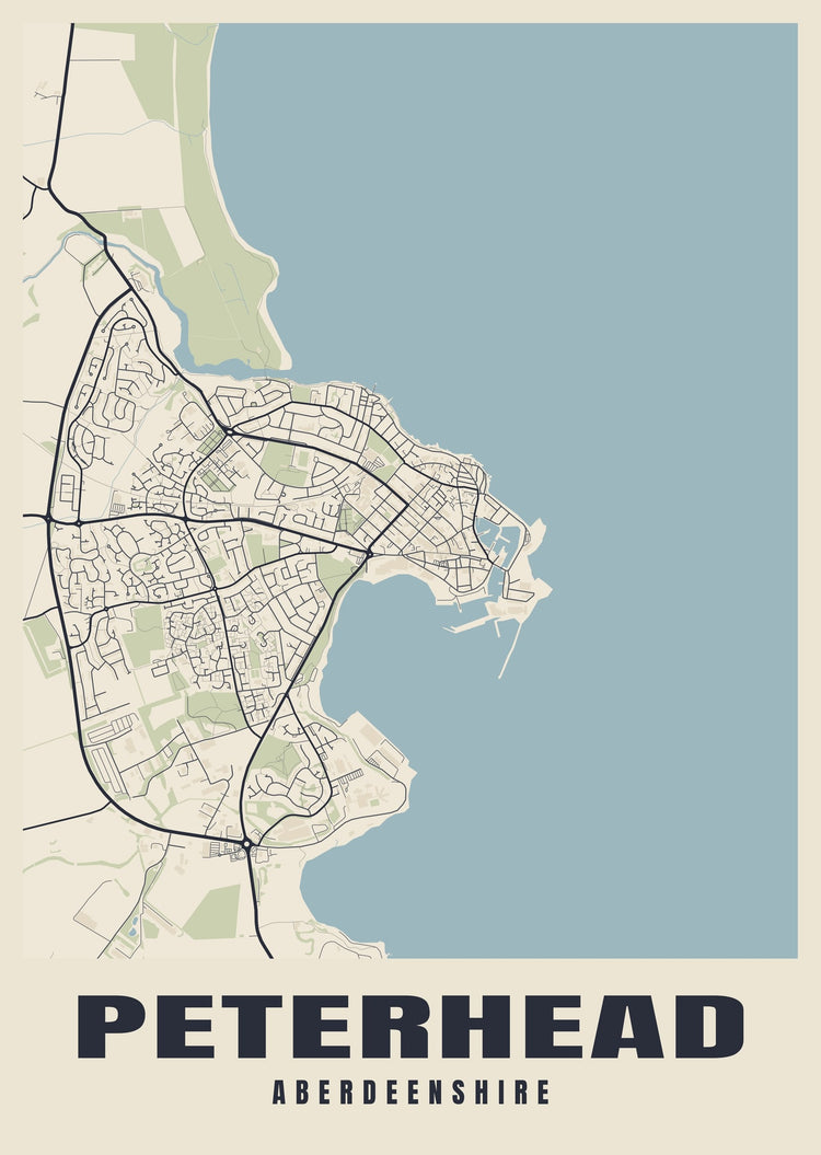 Peterhead Street Map Poster